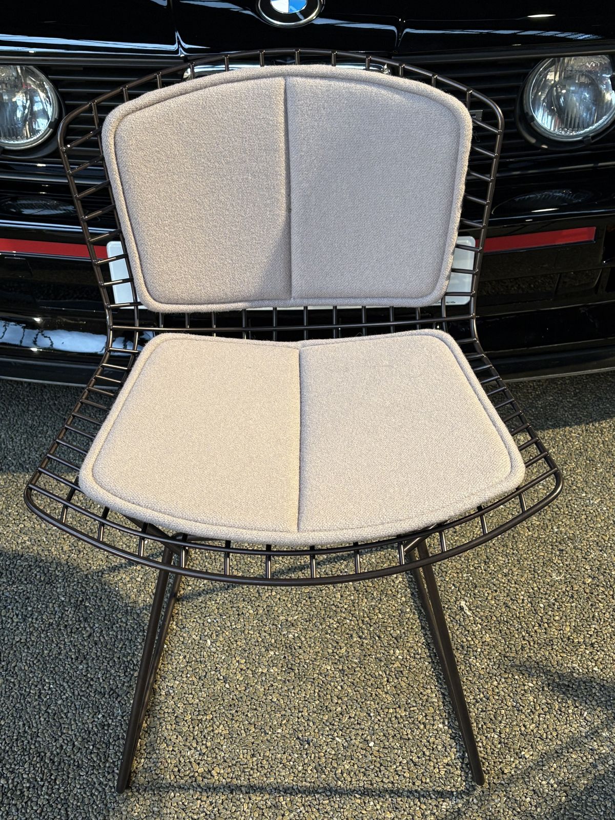 A Pair Of Knoll Bertoia Side Chairs With Seat Pads. photo for sale
