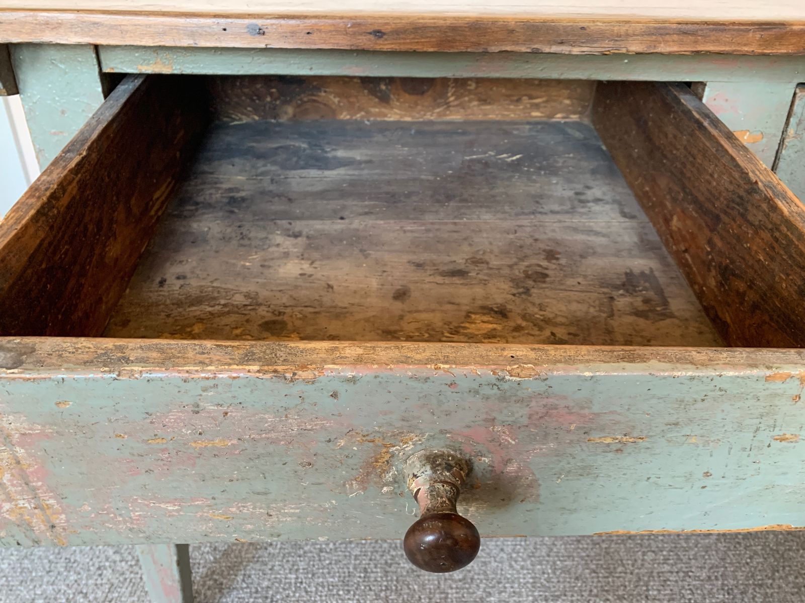 Antique French Farmhouse Refectory Dining Table With Drawers photo Furniture