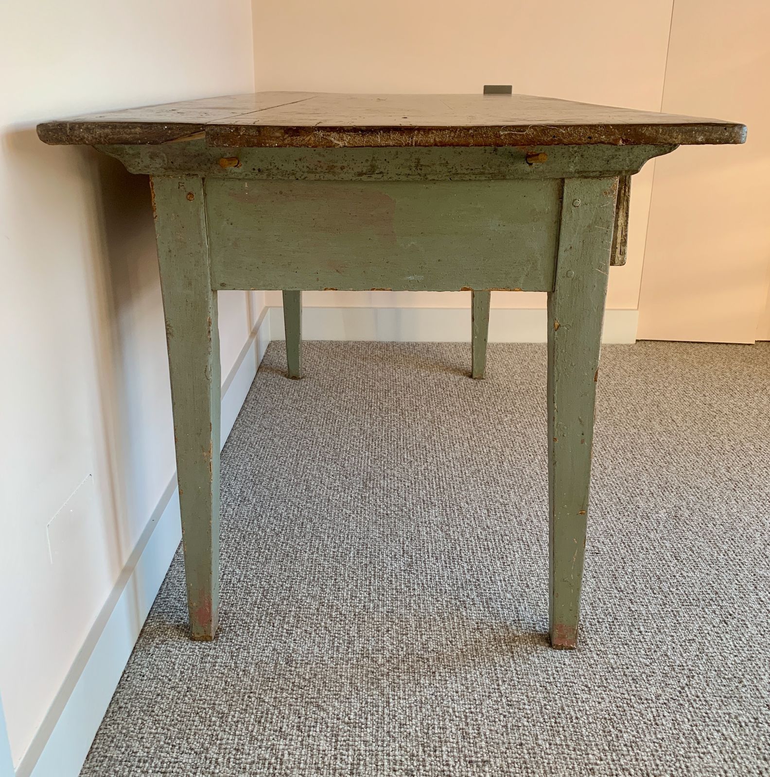 Antique French Farmhouse Refectory Dining Table With Drawers photo vinterior