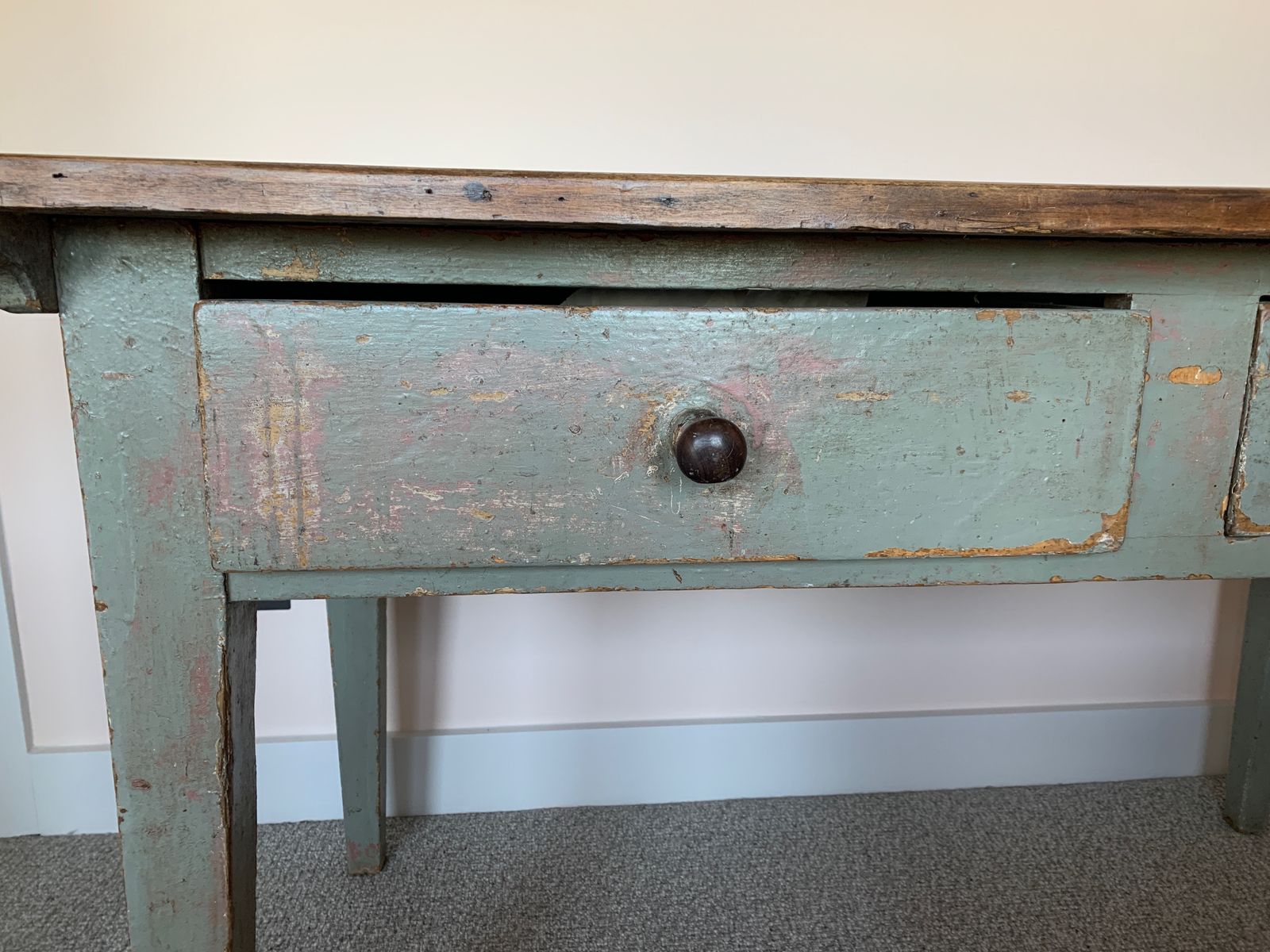 photo for sale Antique French Farmhouse Refectory Dining Table With Drawers