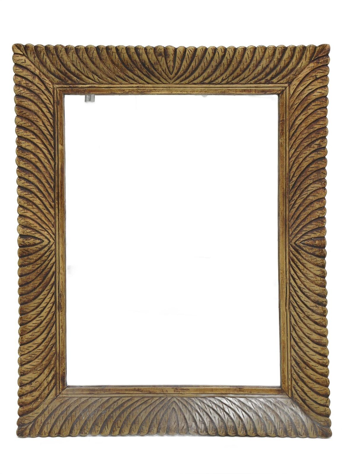 Monumental Gilt Mid Century Wall Mirror, Handcarved, Italy Circa 1940/50