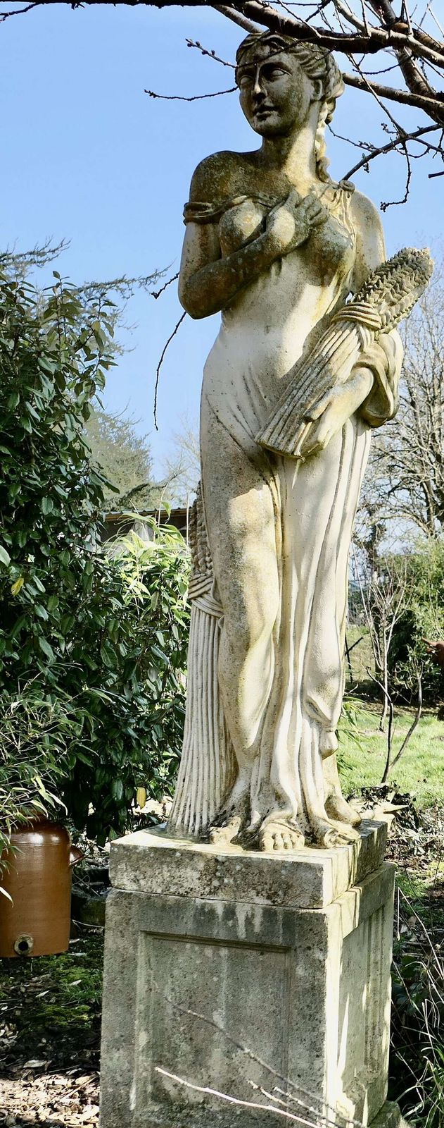 Large Weathered Garden Statue Of Autumn Of The 4 Seasons photo buy