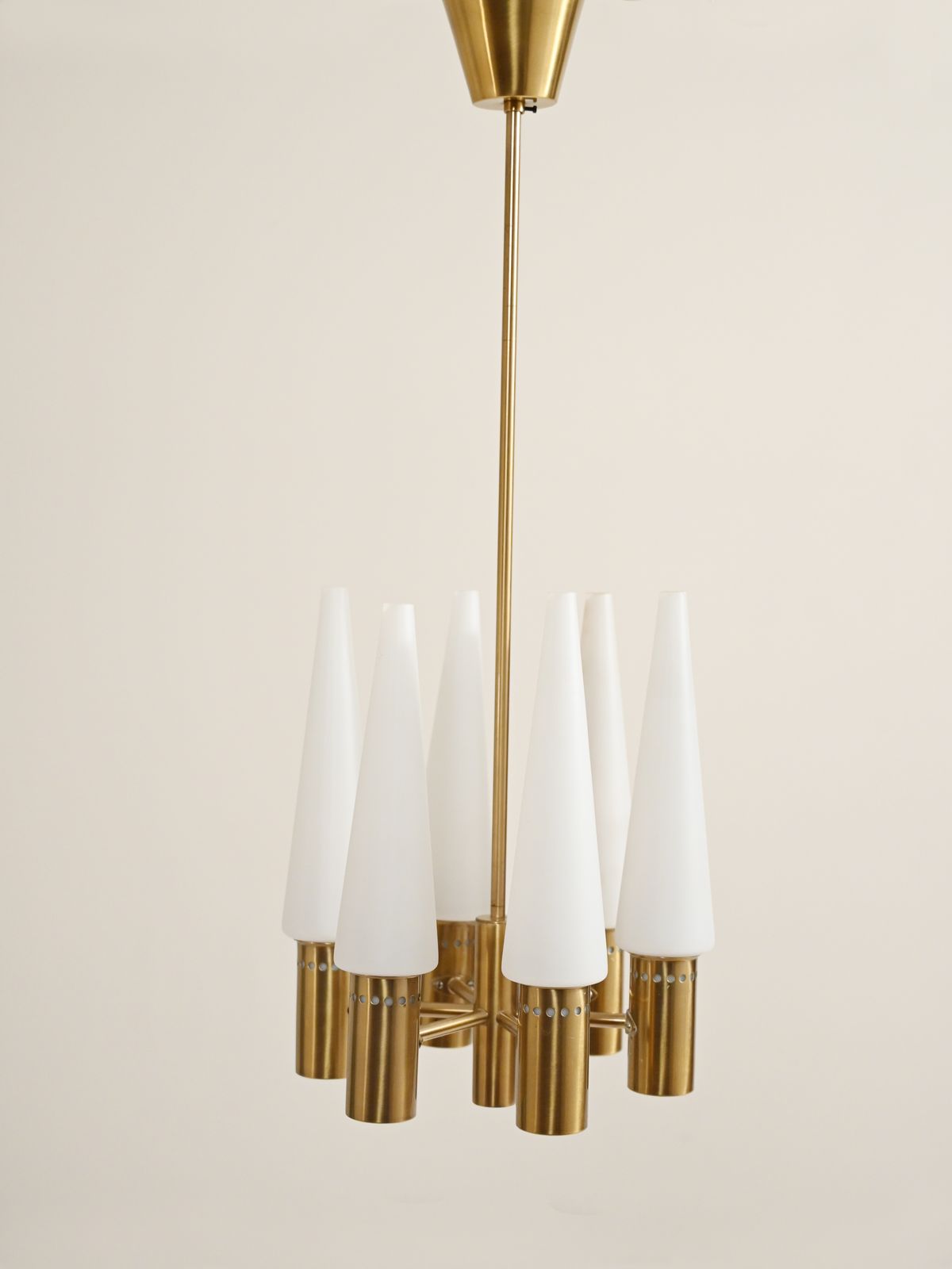 1950s Brass And Glass Chandelier By Hans Agne Jakobs Son