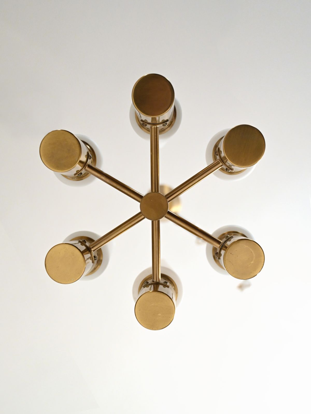 1950s Brass And Glass Chandelier By Hans Agne Jakobs Son photo vintage