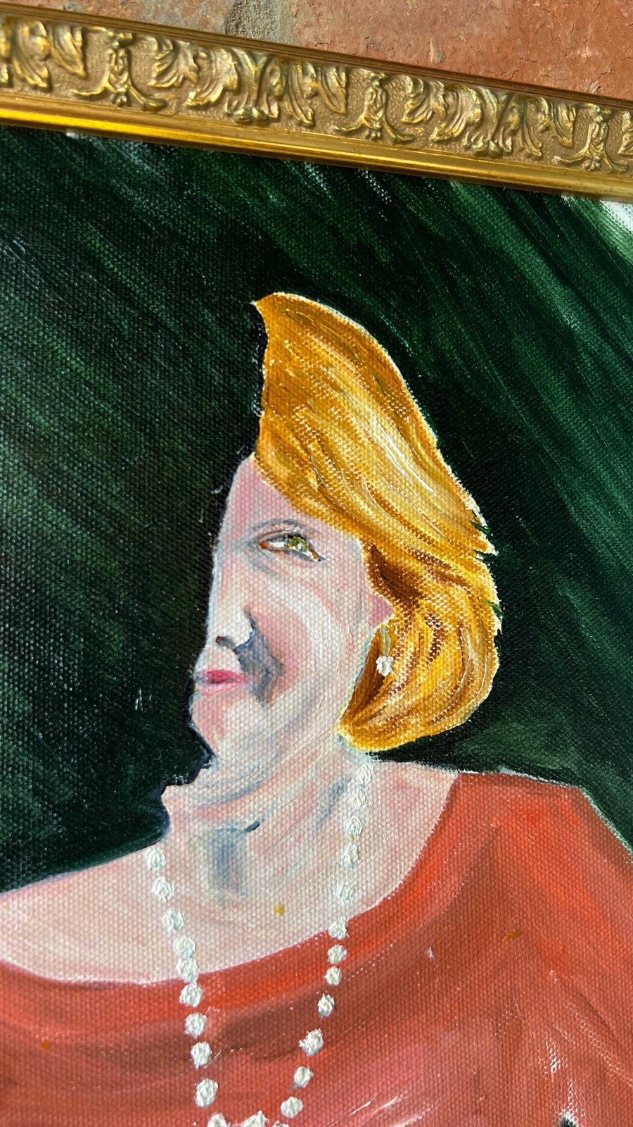 Contemporary Oil On Canvas Portrait – Framed Original Artwork photo 69.0