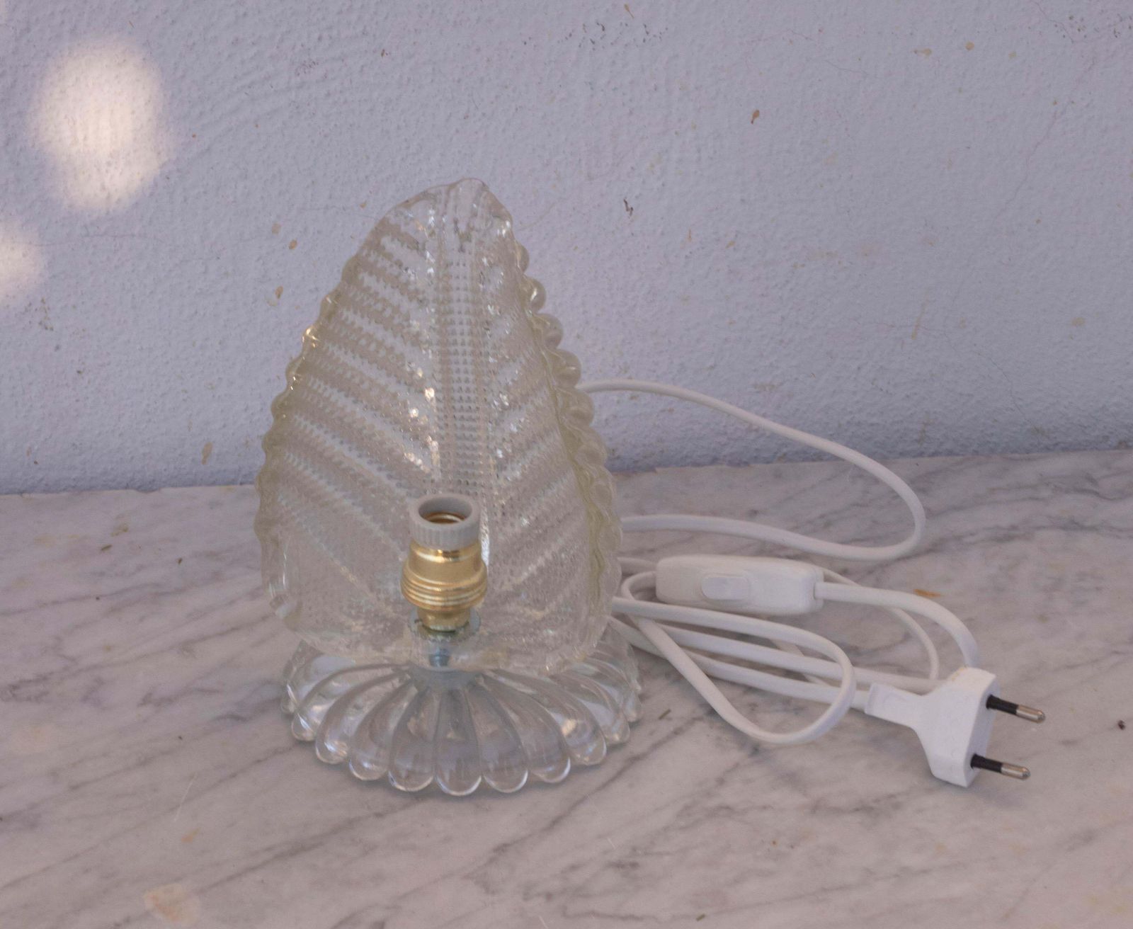 Art Decò Murano Glass Table Lamp Leave By Barovier E Toso, 1950 photo vinterior