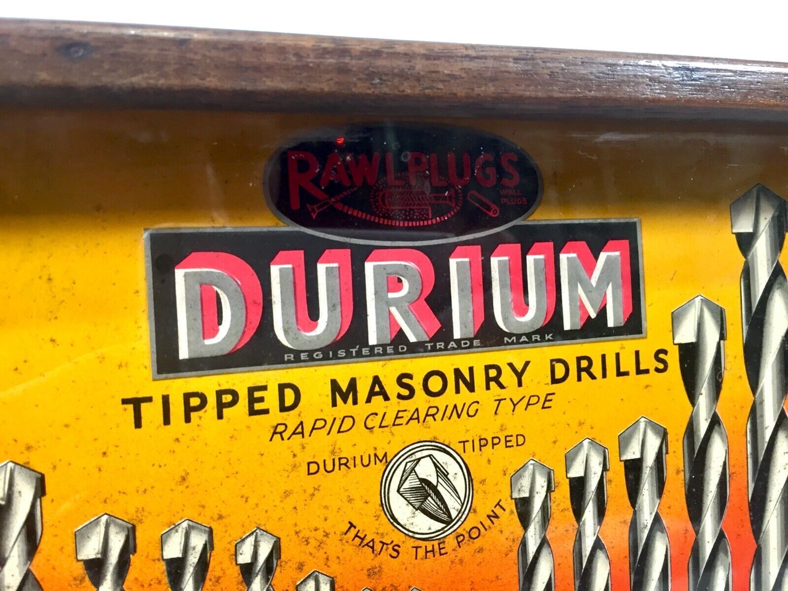 Antique Advertising 1950s Rawlplug Drill Bit Shop Display Sales Cabinet Drawers photo vinterior