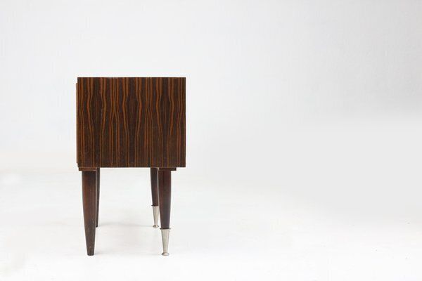 Vintage Nightstand In Wood With Chrome Details, Belgium, 1960s photo vintage