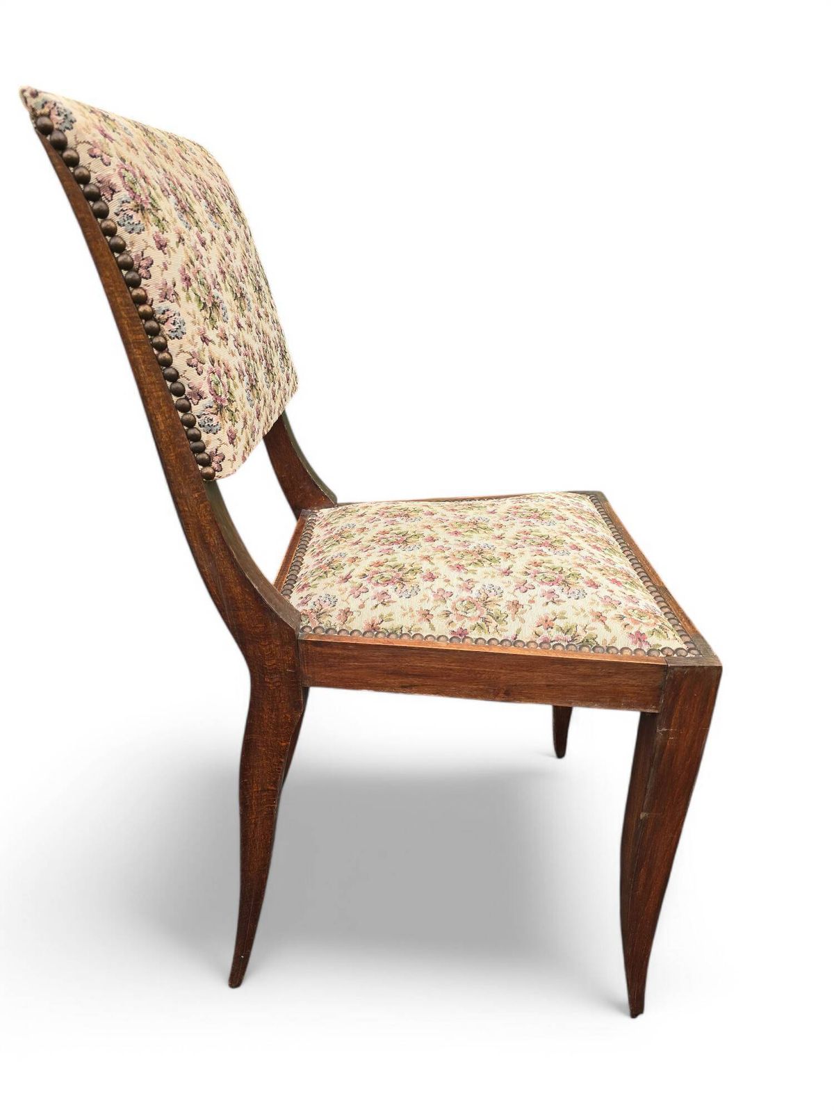 Pair Of Empire Style Chairs With Floral Fabric photo vintage