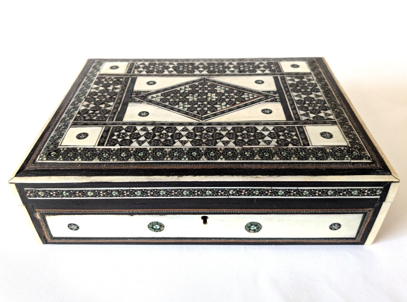 Antique Islamic Anglo Indian Sadeli Micro Mosaic Jewellery Box photo furniture