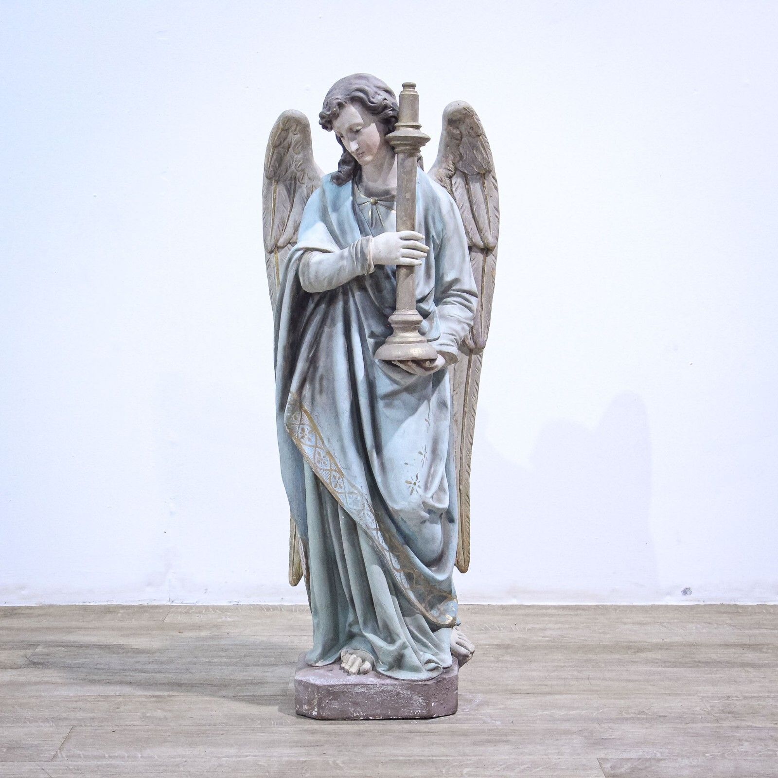 19th Century Terracotta Church Angel Figure photo vinterior