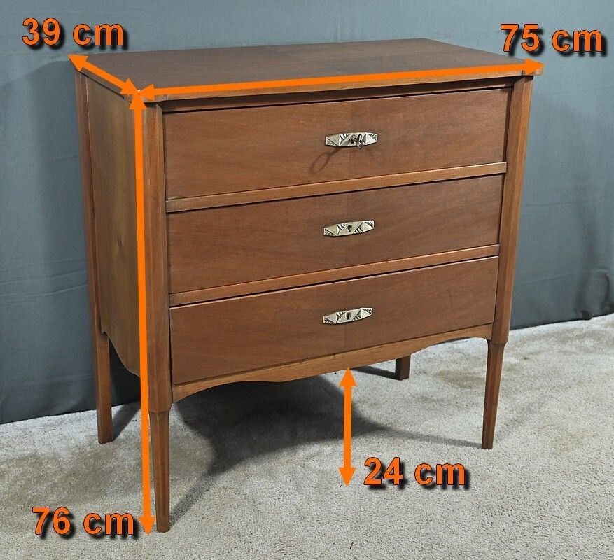 photo vinterior Small Chest Of Drawers In Mahogany Veneer, Art Deco – 1940
