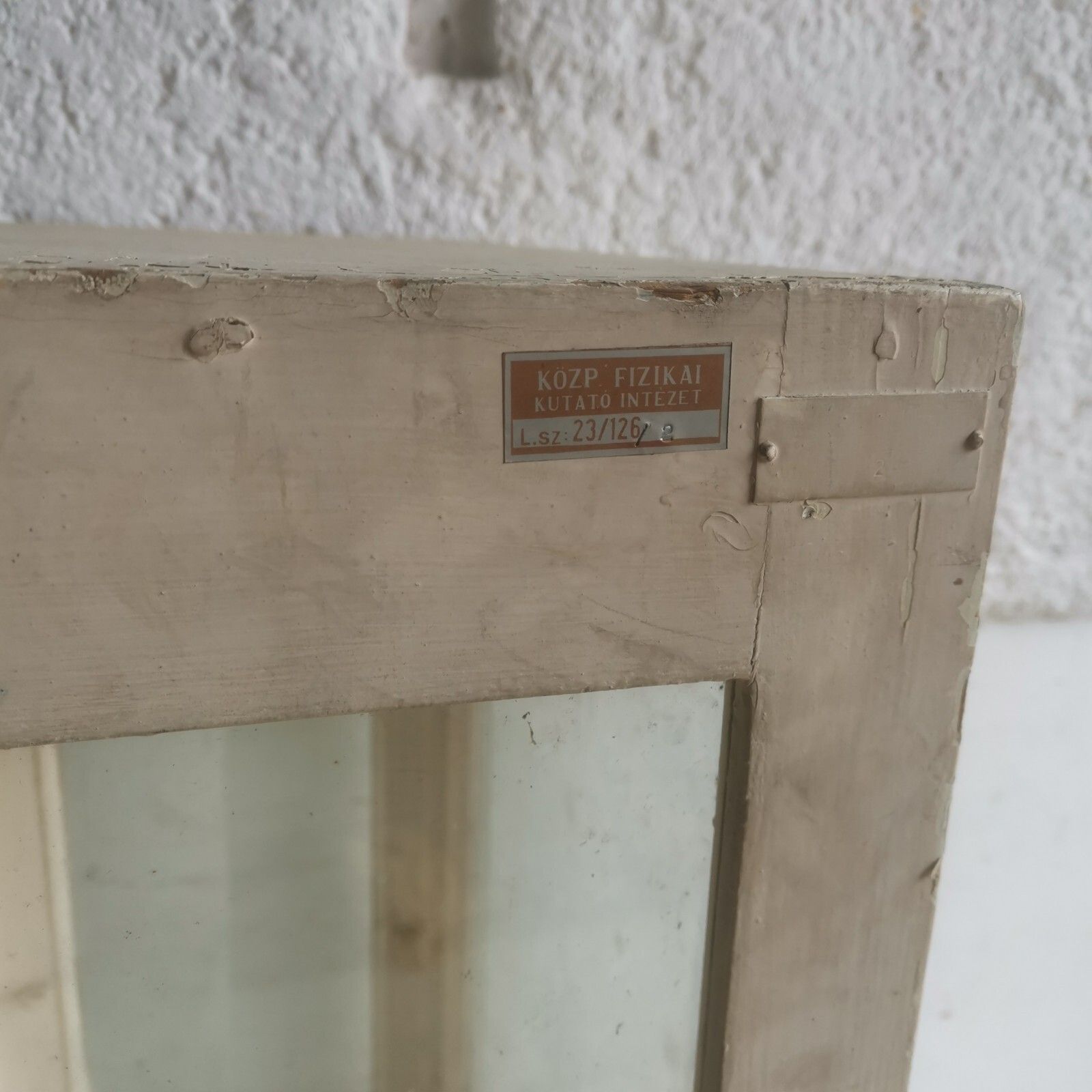 White Antique Chippy Wooden Glass Display Med Cabinet Rustic Scratch Built C1920 photo vinterior
