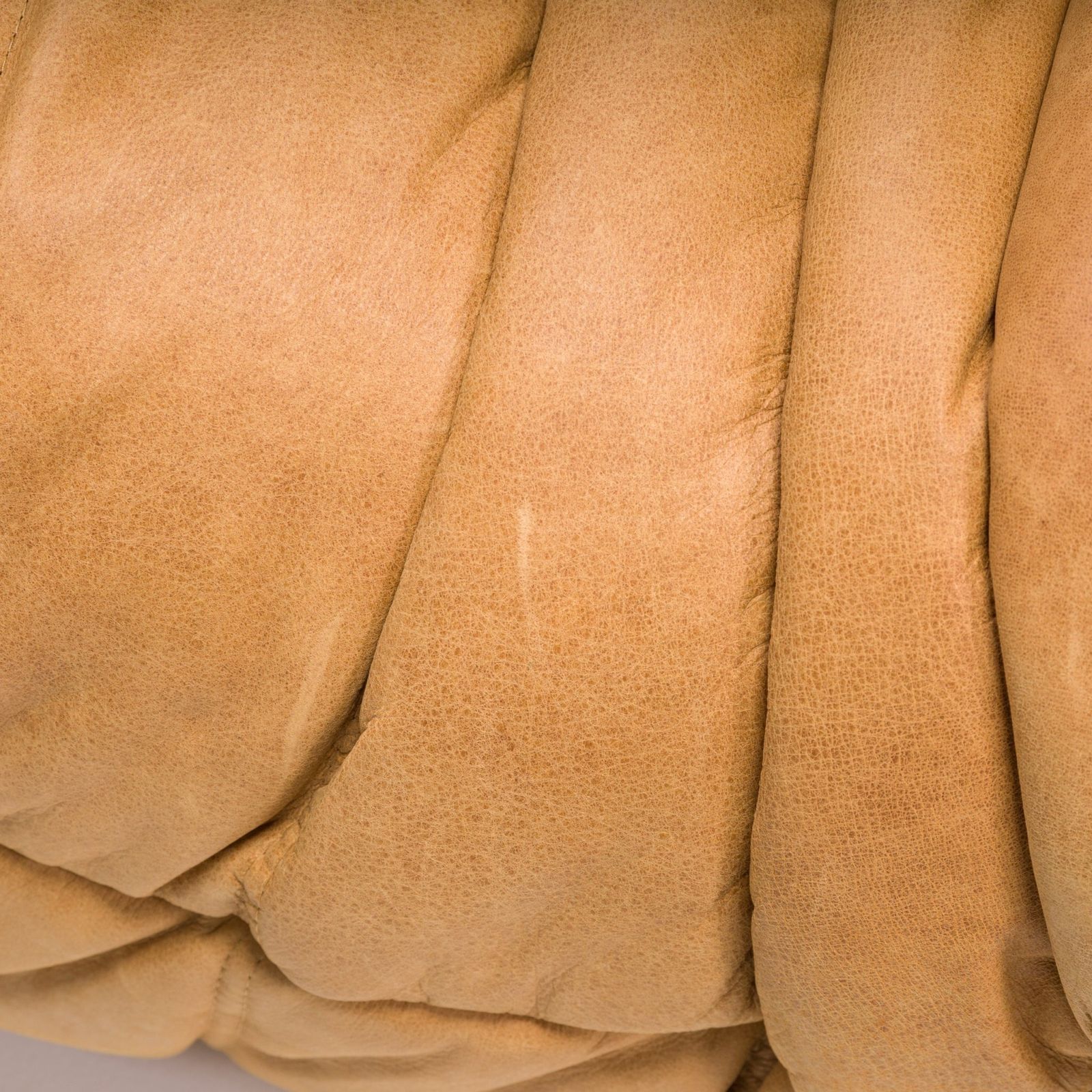 Furniture Ligne Roset By Michel Ducaroy Camel Brown Leather Togo, Set Of Three photo