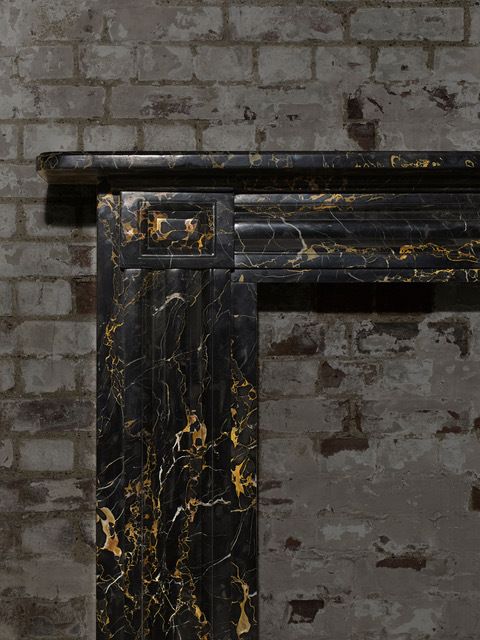 Georgian Portoro Nero Marble Fireplace photo for sale