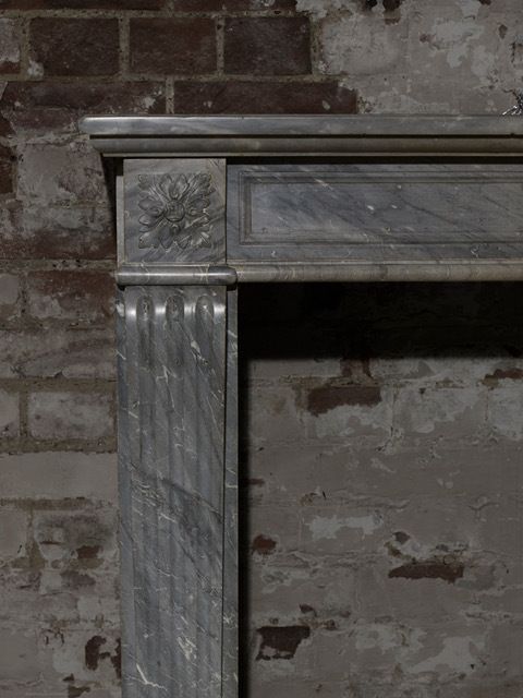 French Louis Xv1 Dove Grey Marble Surround photo for sale