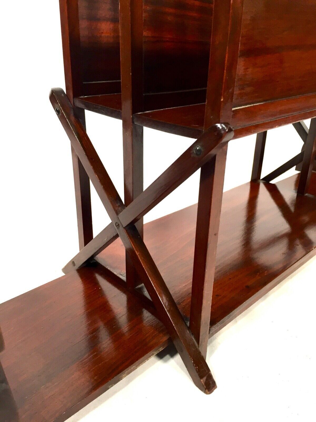 photo furniture Antique Tabletop High Quality Mahogany Canterbury & Book Slide Combination C1900