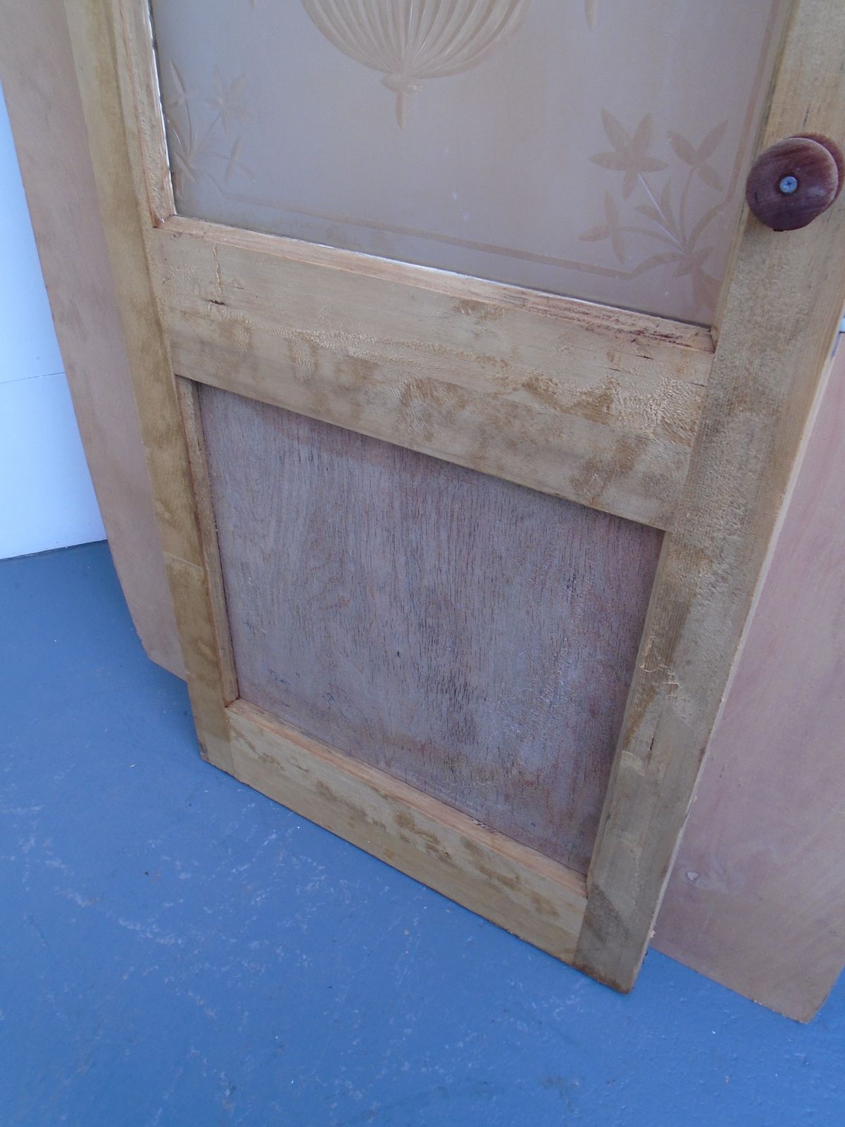 An Original Victorian Pine Etched Bathroom / Ensuite / Utility Door To Wax/Paint photo 495.0