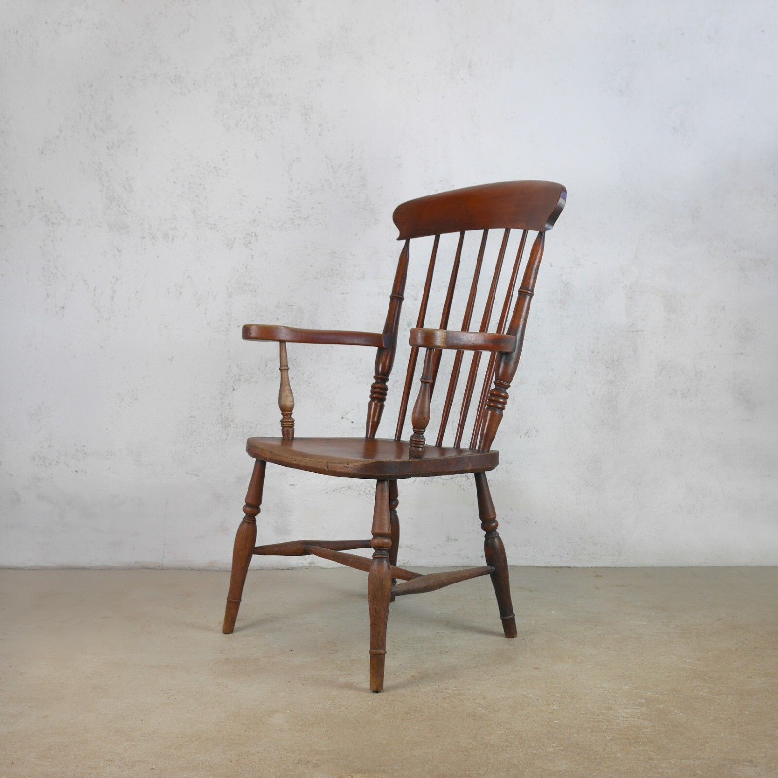 photo for sale Antique Elm & Beech Windsor Armchair Grandfather Chair Country House #102811