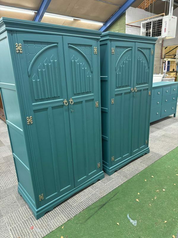 Pair Of Old Charm Painted Wardrobes photo furniture