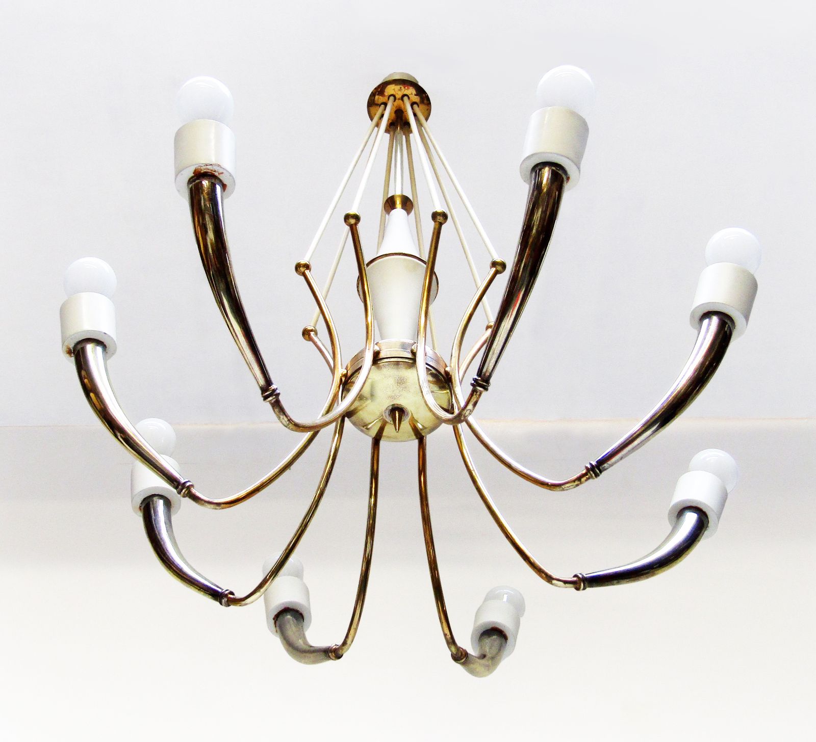 Large 1950s Italian Spider Chandelier By Oscar Torlasco For Lumi photo buy