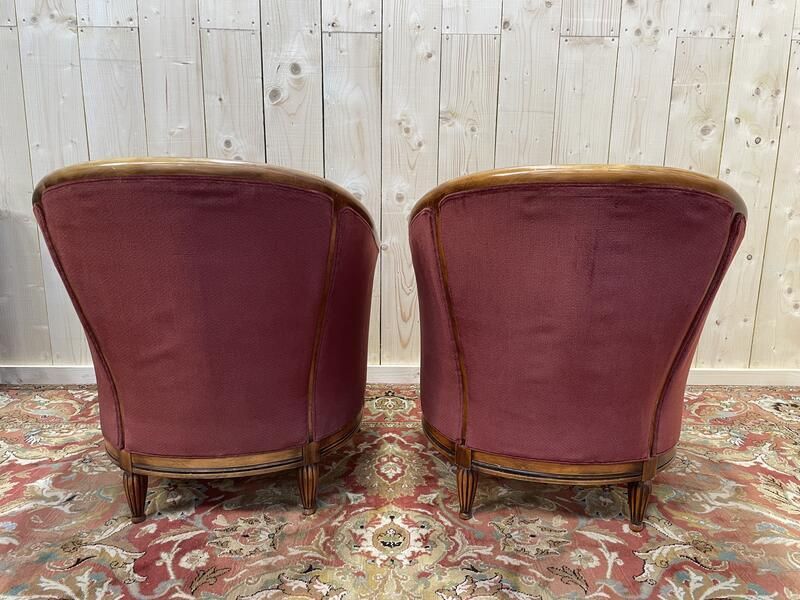Paire De Fauteuils Tonneau De Style Art Déco photo Furniture