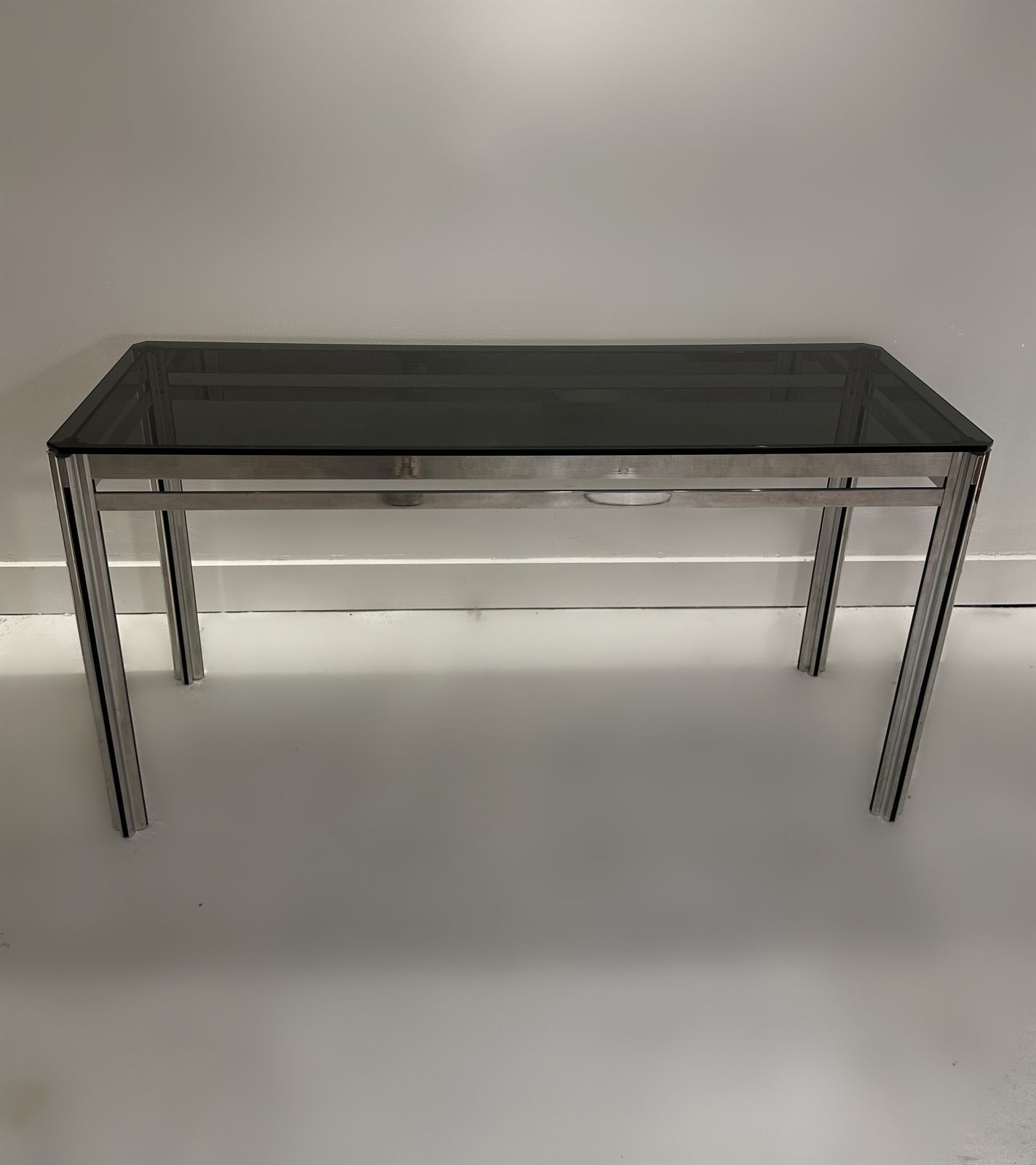 George Ciancimino Console In Chrome And Smoked Glass, 1970 photo Furniture