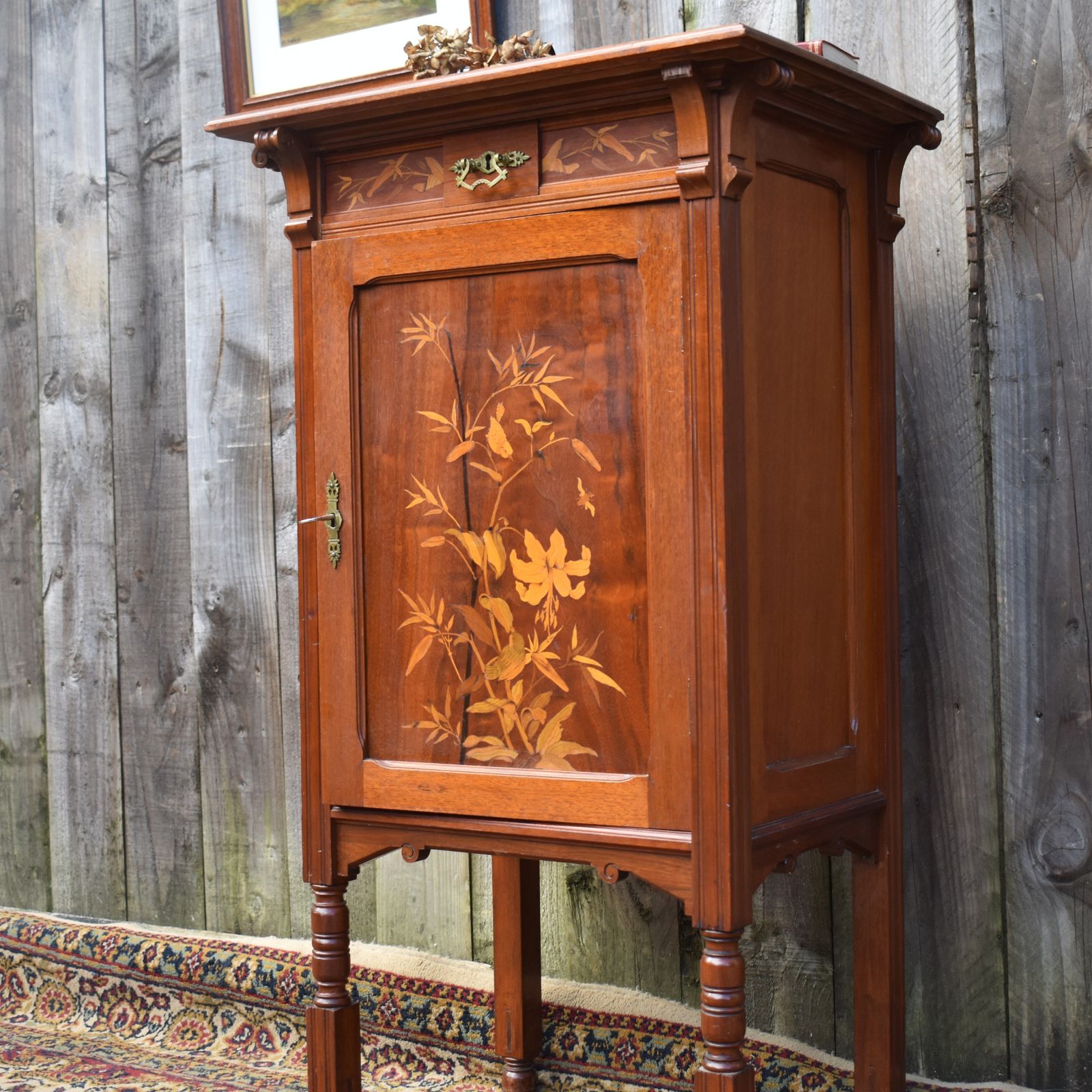 Antique 1930s Rare Oscar Nilsson Snickara Stockholm Bird Inlaid Rosewood Cabinet photo vinterior