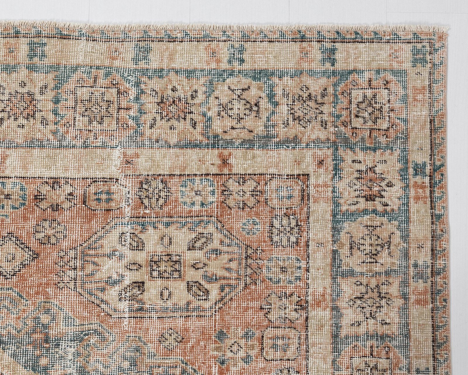 6.4 X 10.2 Feet Vintage Rug, Unique Turkish Rug, Area Rug, Oushak Rug, Antique Rug, Living Room Rug, Handmade Rug, Old Rug, Wool Rug, A4794 photo vintage