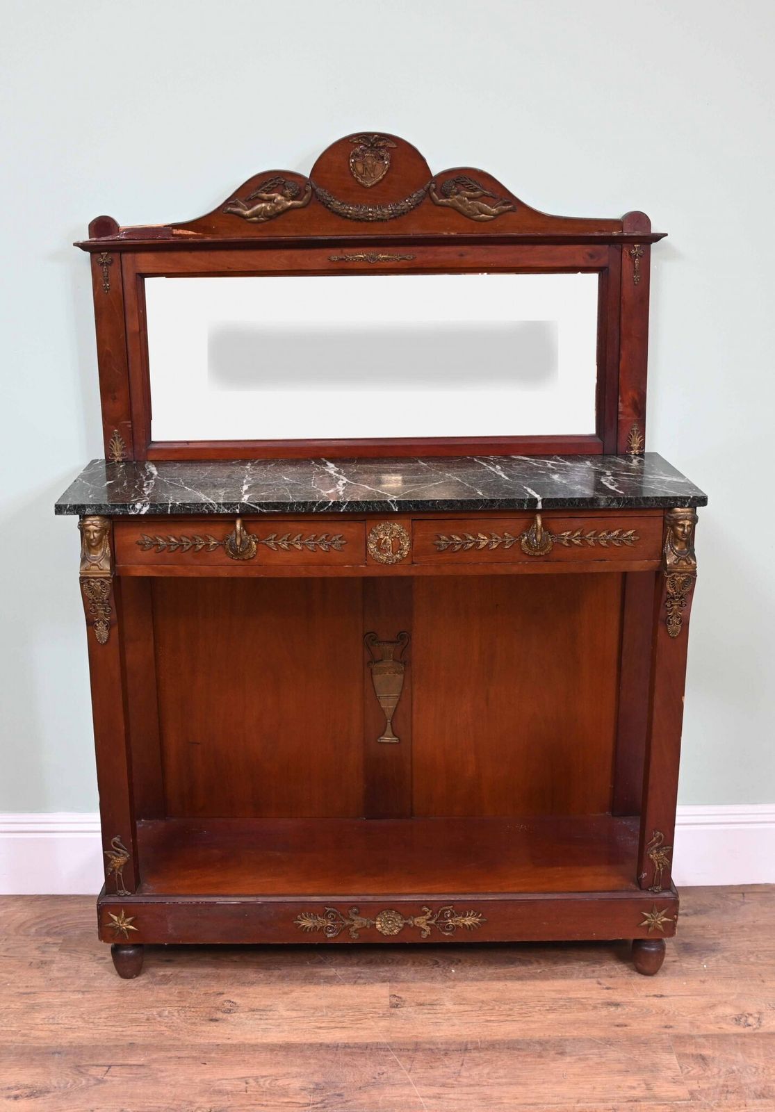 French Empire Chiffonier Cabinet Mahogany Napoleon III 1890
