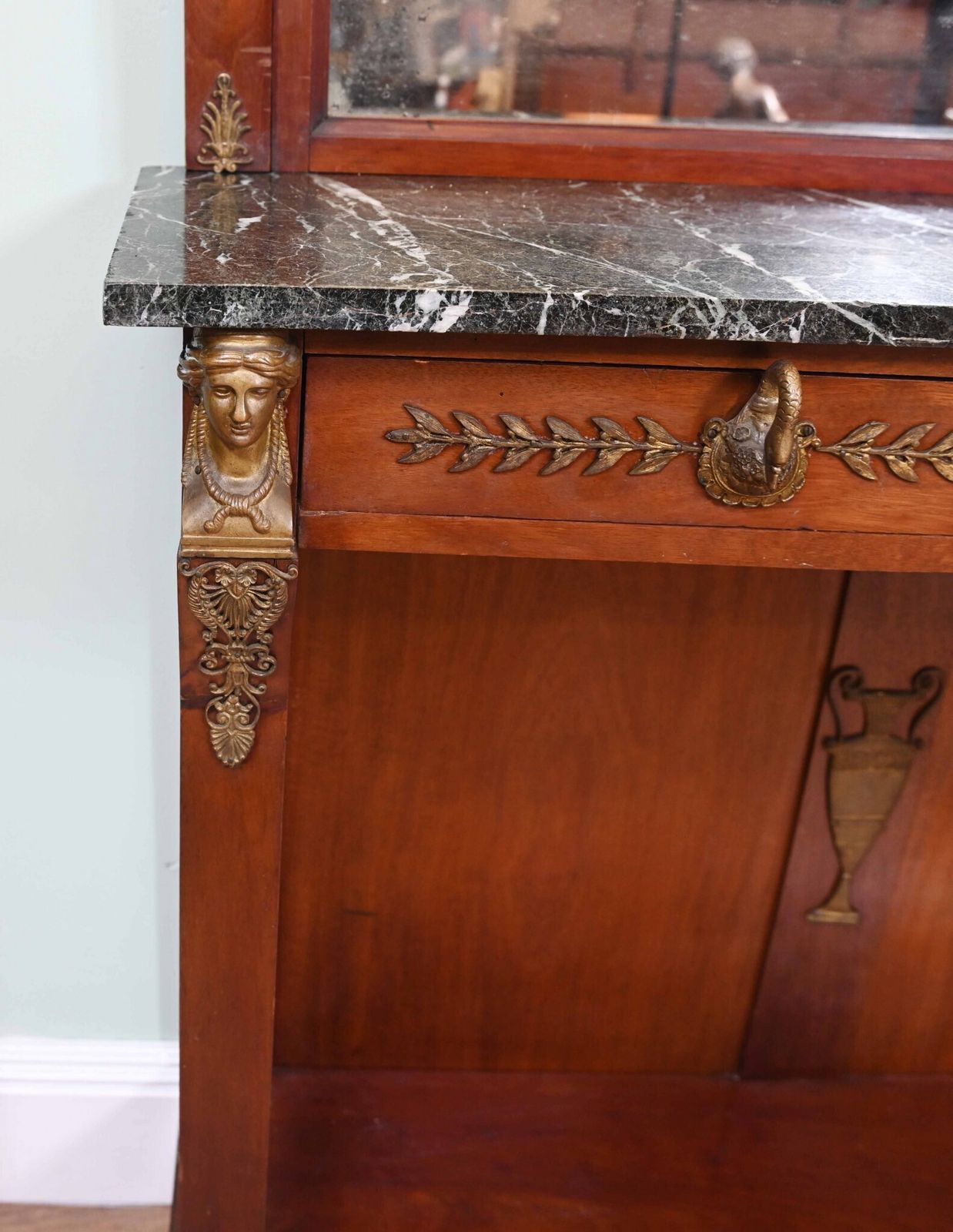 French Empire Chiffonier Cabinet Mahogany Napoleon III 1890 photo furniture