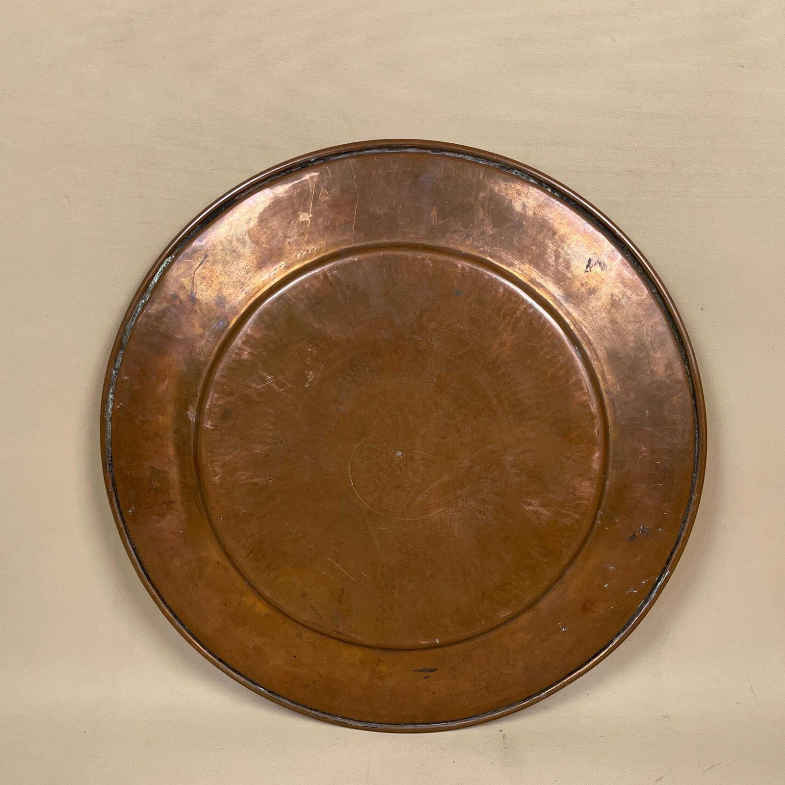 photo furniture Antique Metal Copper Indian Patterned Tray 30.3cm Plate Asian Handmade Etched Intricate Decorative Pattern Wall Art Round Vintage Small