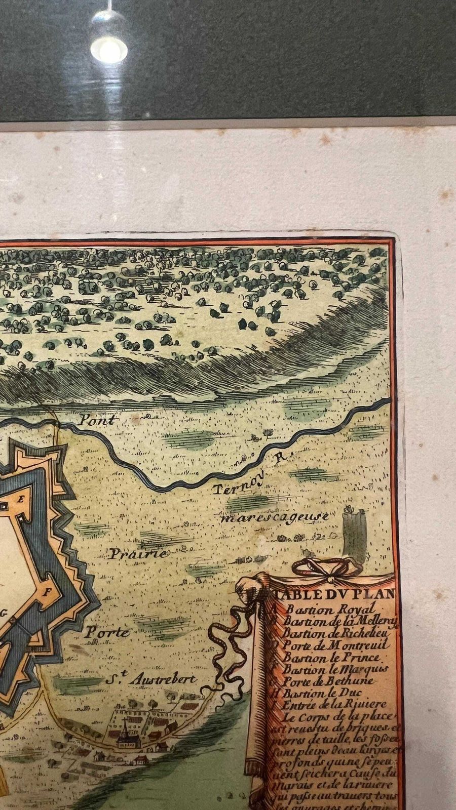 1800s Restrike Of 17th Century Map Of Hesdin, France By Beaulieu After Mortier photo buy
