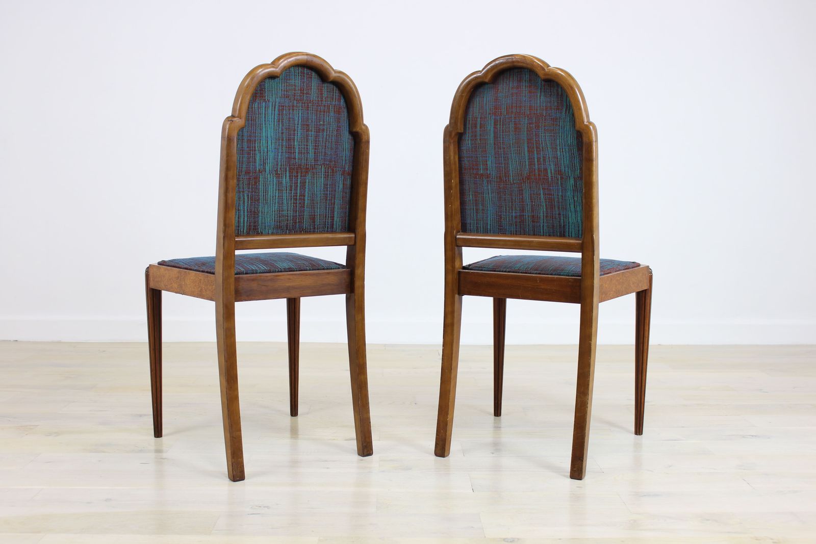 Fine Quality Pair Of Art Deco Walnut Bedroom Chairs photo vintage