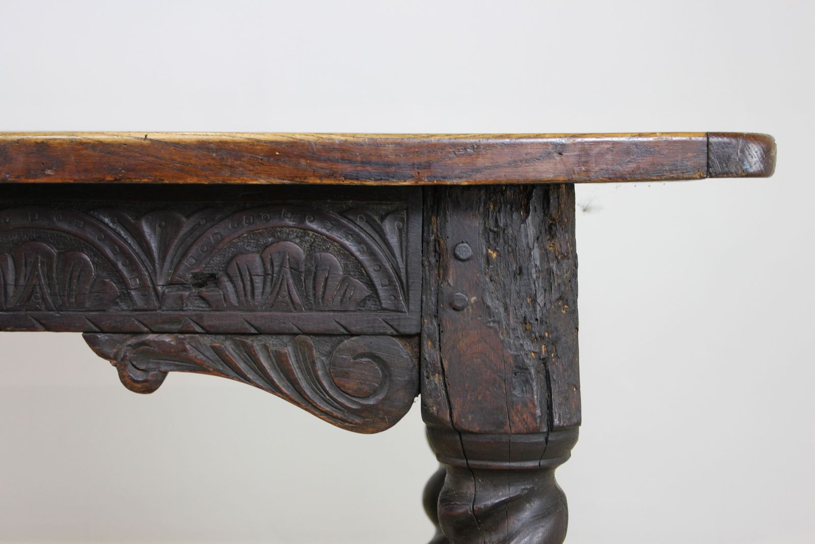 Antique Carved Oak Refectory Table 17th Century And Later photo vinterior