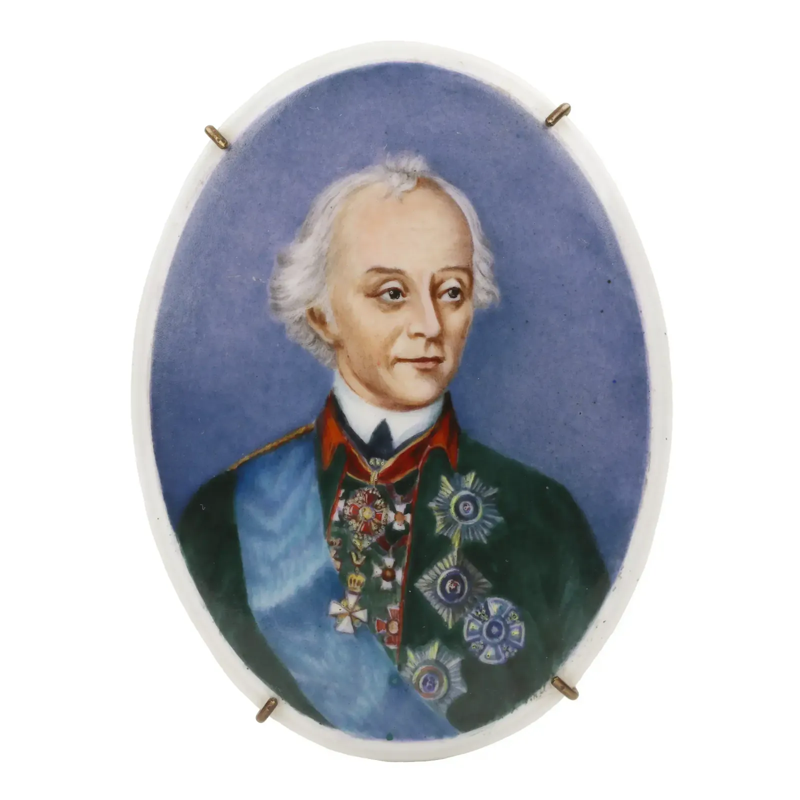 Porcelain Medallion With A Portrait Of A.V. Suvorov. Russia. 19th Century photo for sale