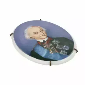 Porcelain Medallion With A Portrait Of A.V. Suvorov. Russia. 19th Century photo 503.0