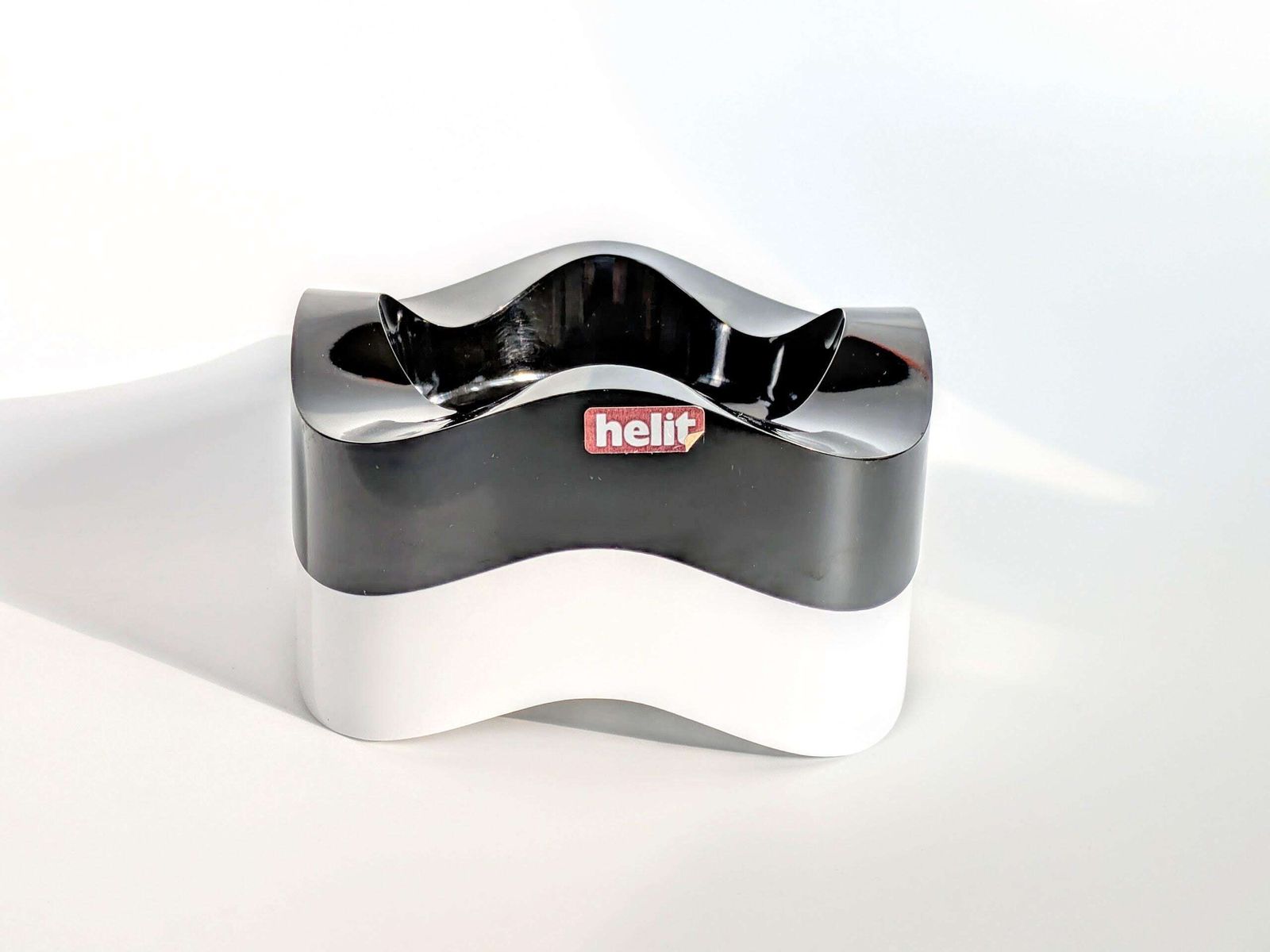 2 X Space Age Ashtrays | Black And White | Walter Zeischegg For Helit Germany, 1960's