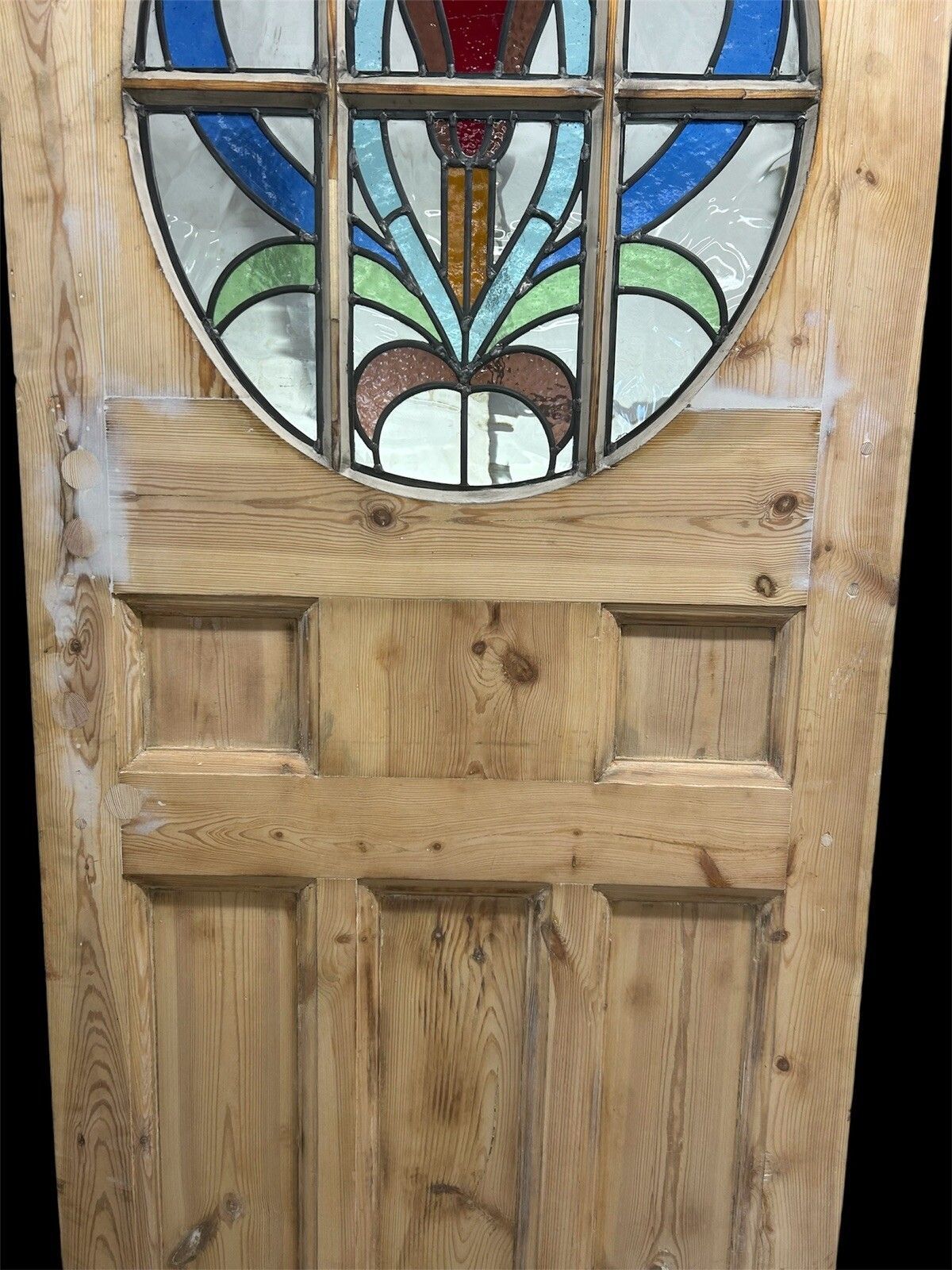 photo for sale Art Deco Front Door Period Stained Glass Old Reclaimed Antique Lead Wood 20s 30s