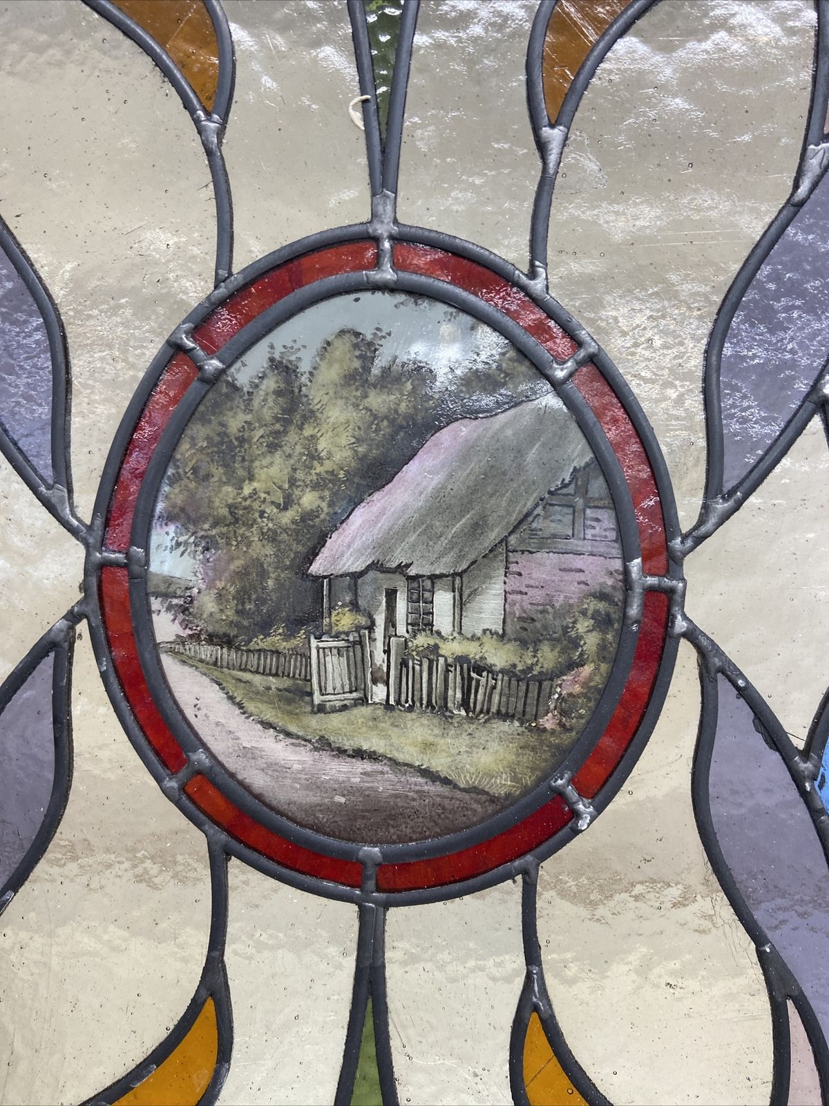 photo vinterior Edwardian Front Door Period Stained Glass Old Reclaimed Antique Lead Wood Refurb
