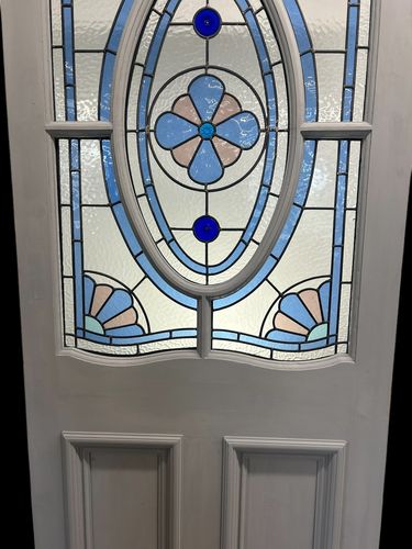 Victorian Stained Glass Front Door Old Antique Period Reclaimed Leaded Wood photo 3535.0