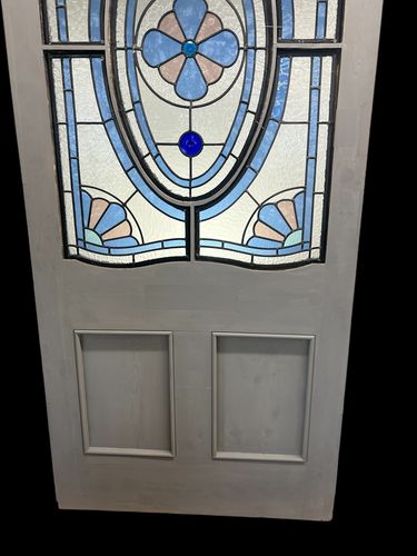 photo buy Victorian Stained Glass Front Door Old Antique Period Reclaimed Leaded Wood