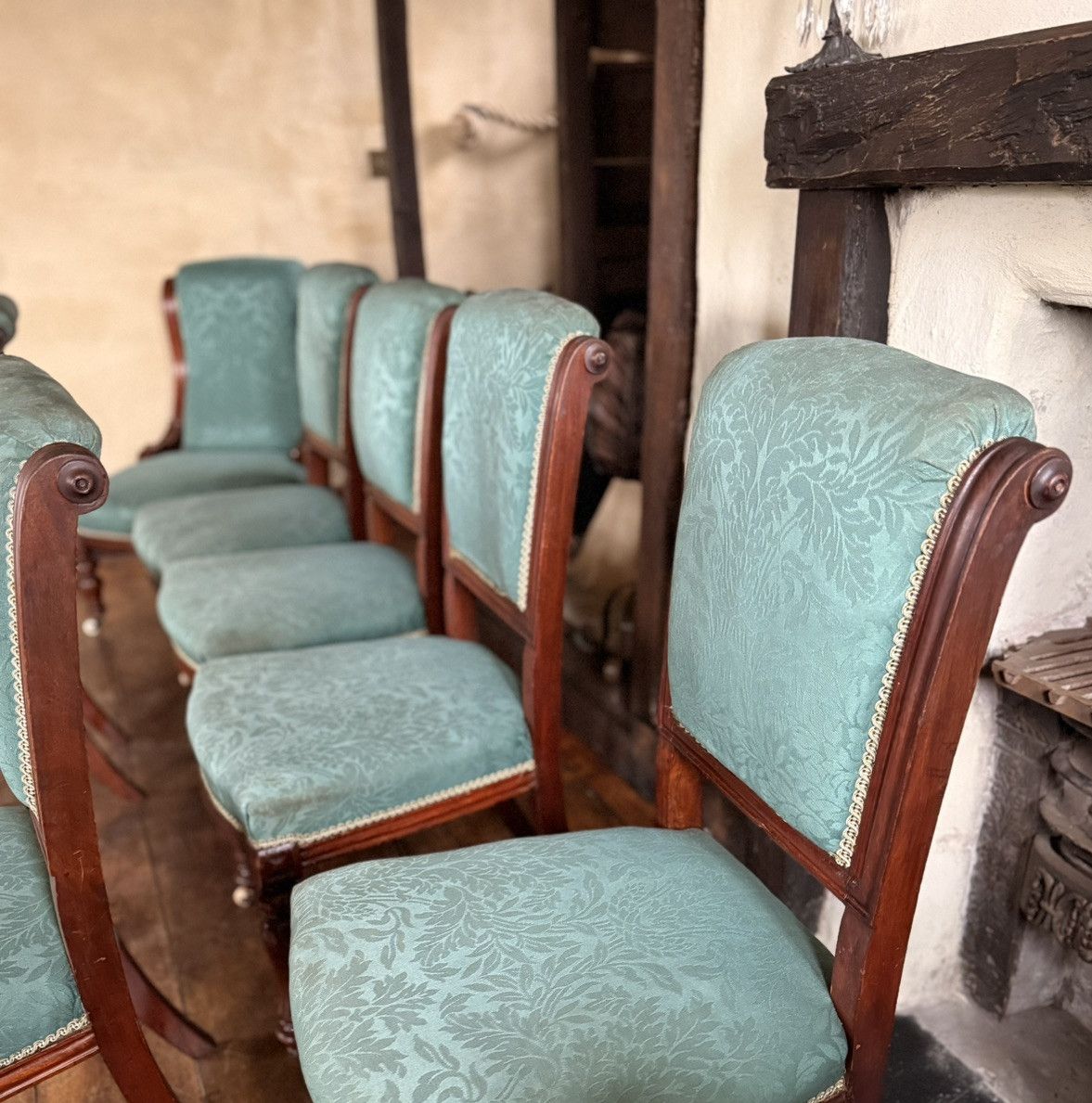 Set Of 6 Rare Original English Antique Mahogany Diner Dining Chairs Circa 1870 photo Furniture