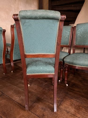 Furniture Set Of 6 Rare Original English Antique Mahogany Diner Dining Chairs Circa 1870 photo