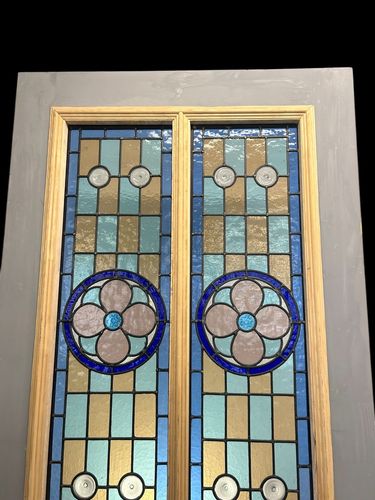 photo furniture Victorian Stained Glass Front Door Old Antique Period Reclaimed Leaded Wood