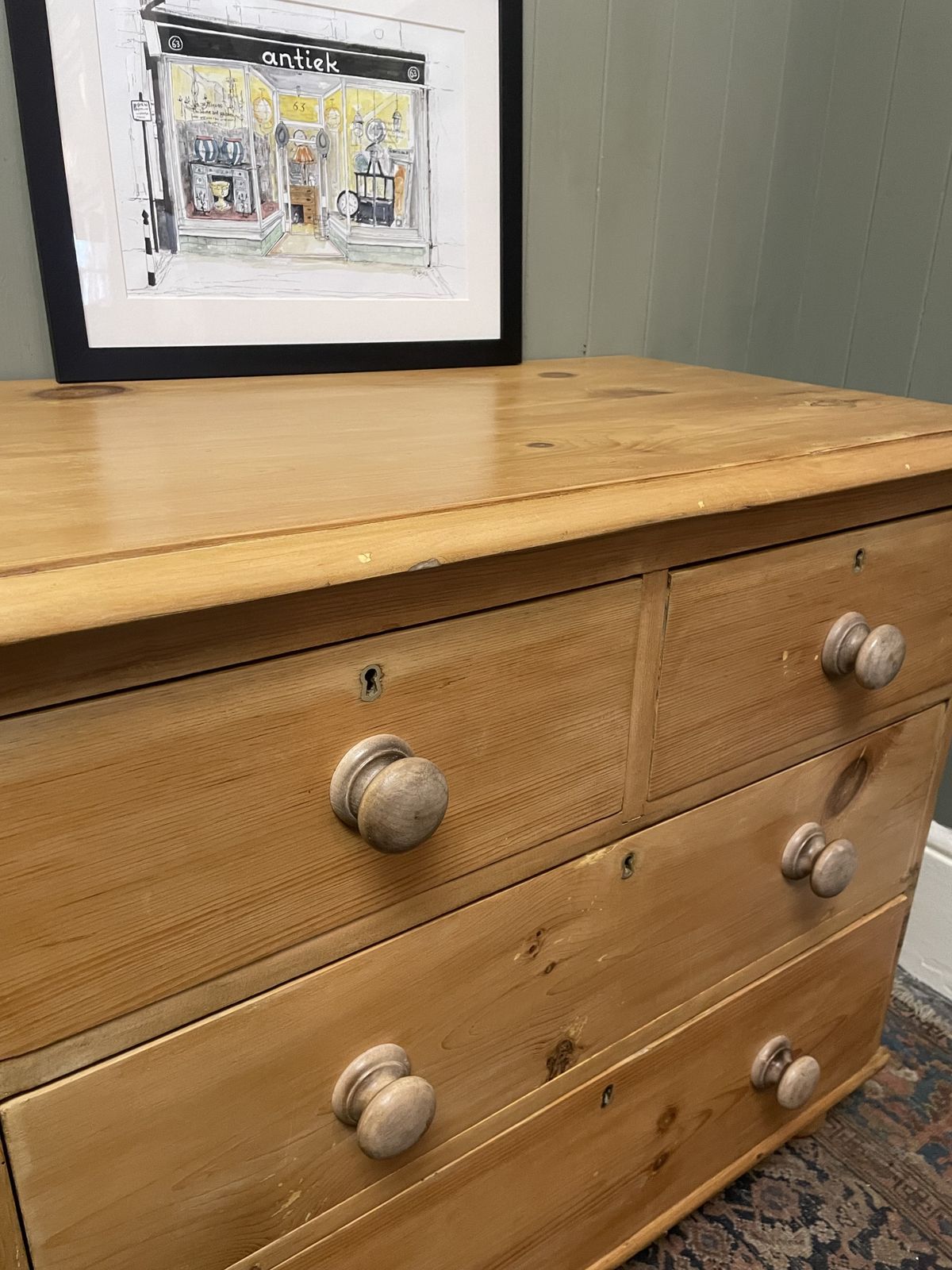 Victorian Waxed Pine Chest Of Drawers photo vinterior