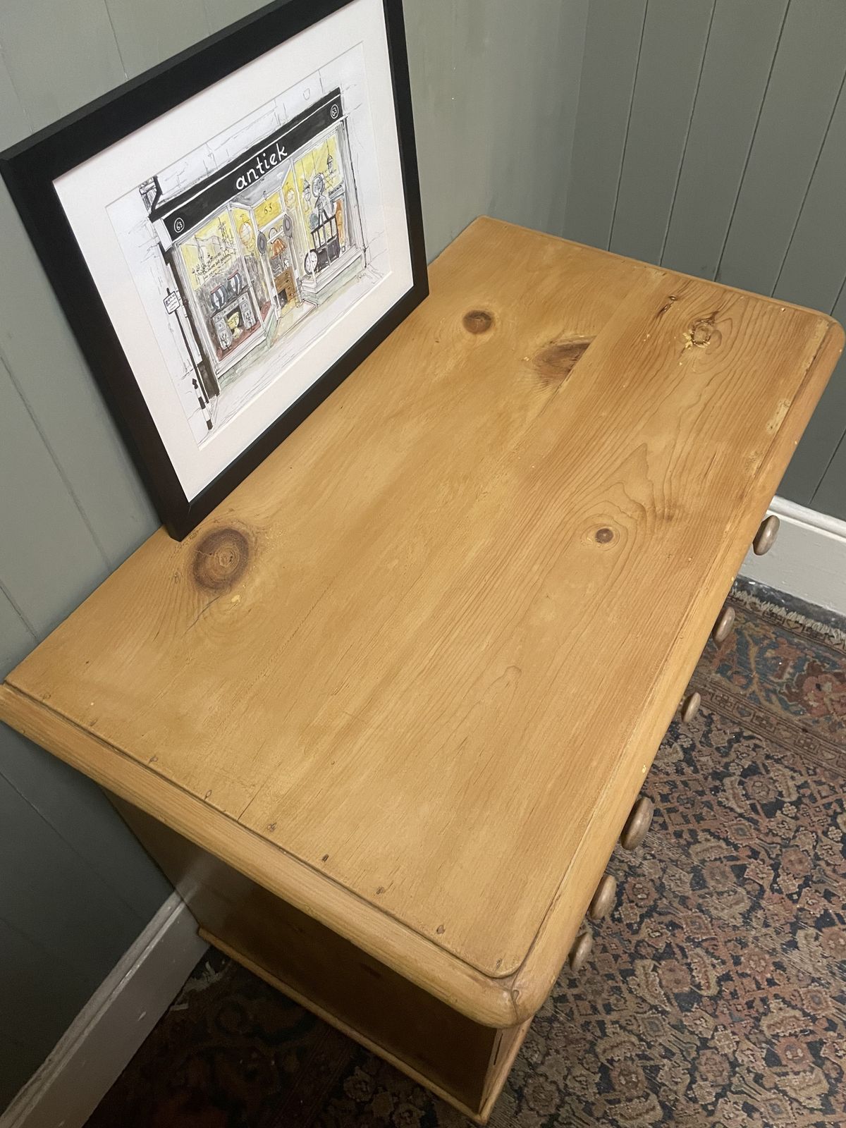 Victorian Waxed Pine Chest Of Drawers photo vintage