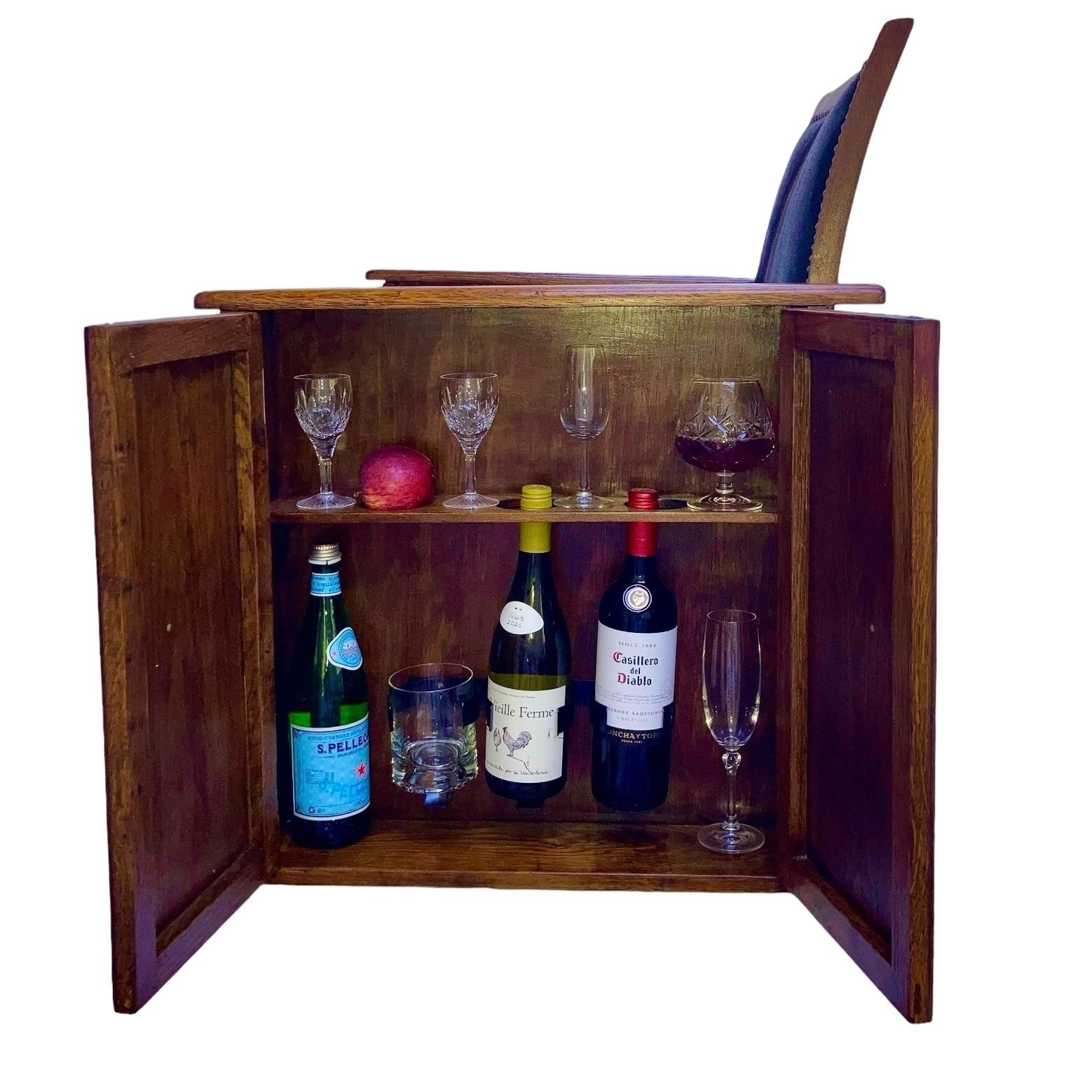 Heals Style Art Deco Library Armchair With Bookcase And Drinks Compartment In South American Cowhide Fully Restored photo 2250.0