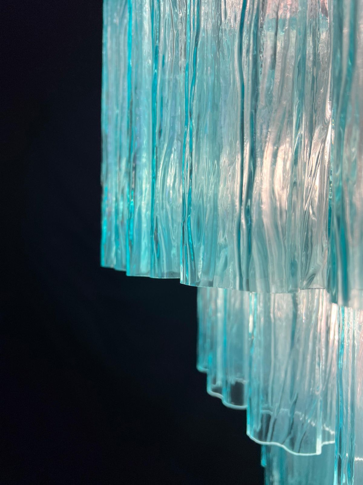 Pair Majestic Aquamarine  Murano Chandeliers By Valentina Planta photo buy