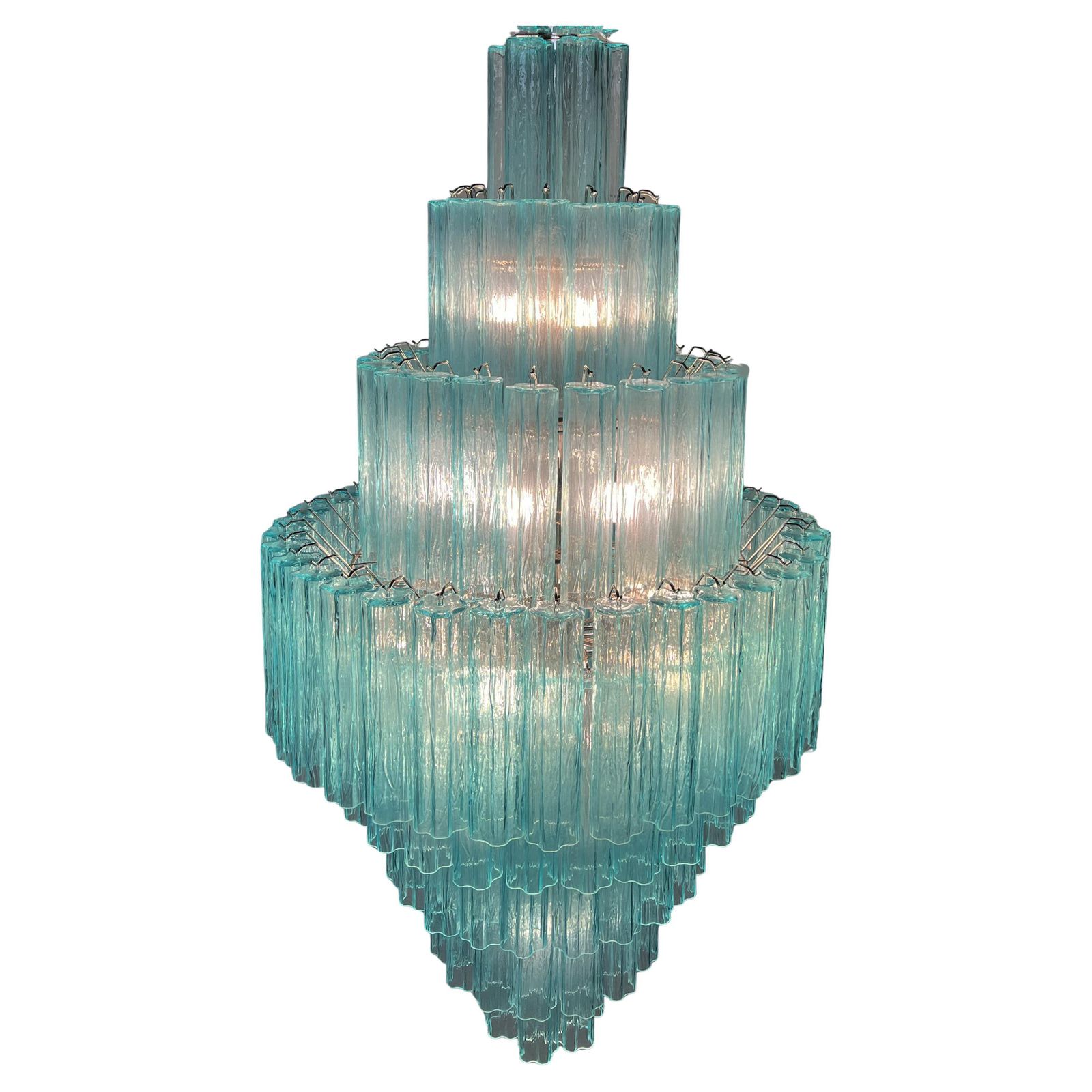 Majestic Aquamarine  Murano Chandelier By Valentina Planta photo furniture